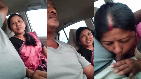 Chalti car mai cab driver nai sexy bhabhi ko chusaaya lund - Video thumbnail