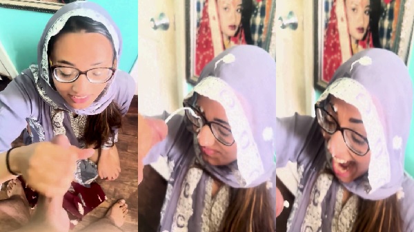 Lund ka lassi nikaalo kahate hue bf ko handjob deke face pe cumshot leti mulsim girl - Video thumbnail